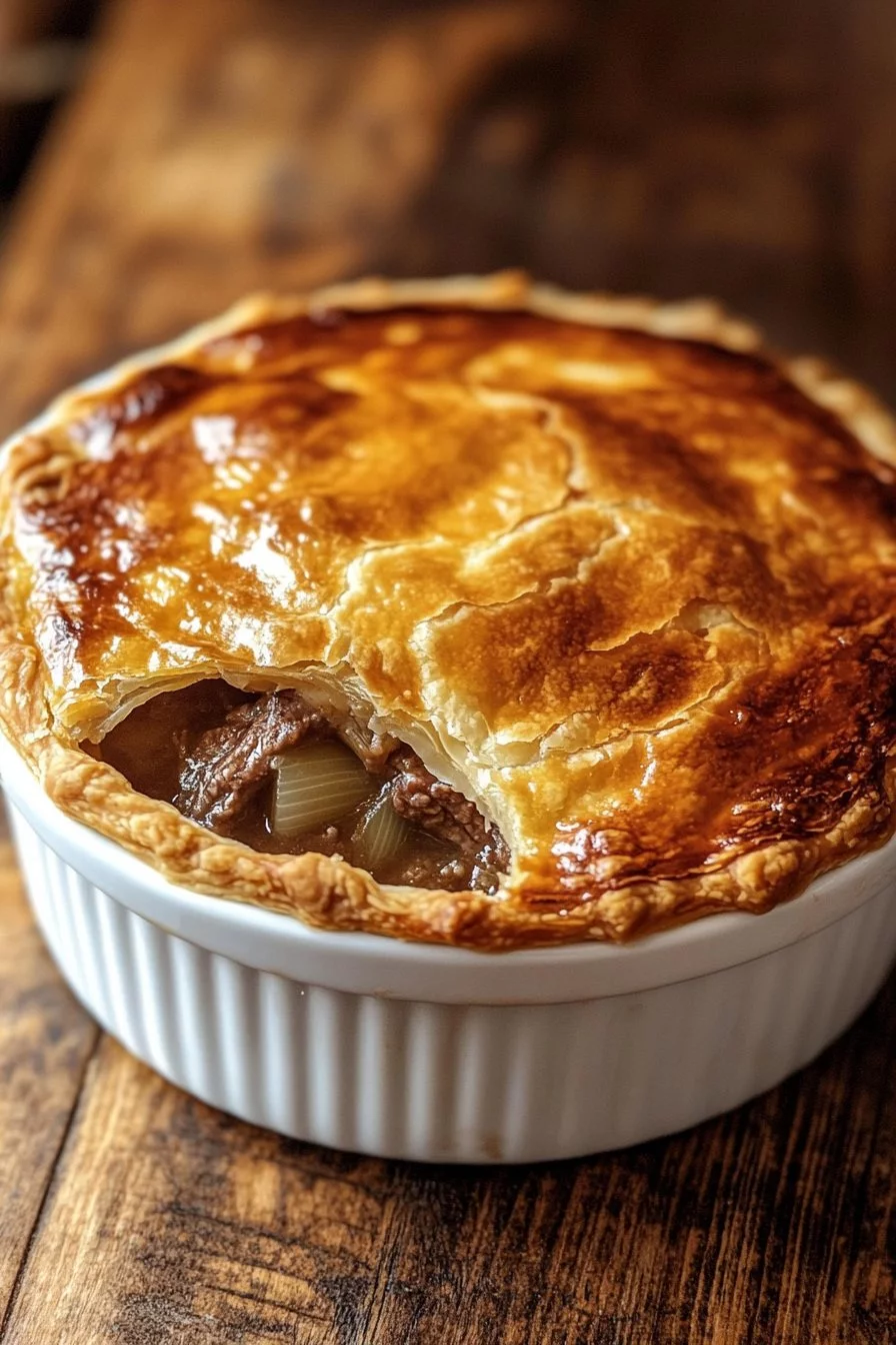 Klassische britische Steak- und Zwiebel-Tarte