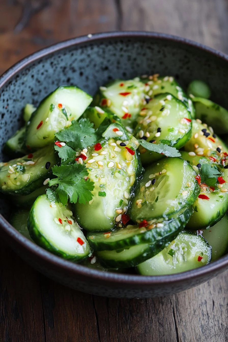Einfache asiatische Gurkensalat