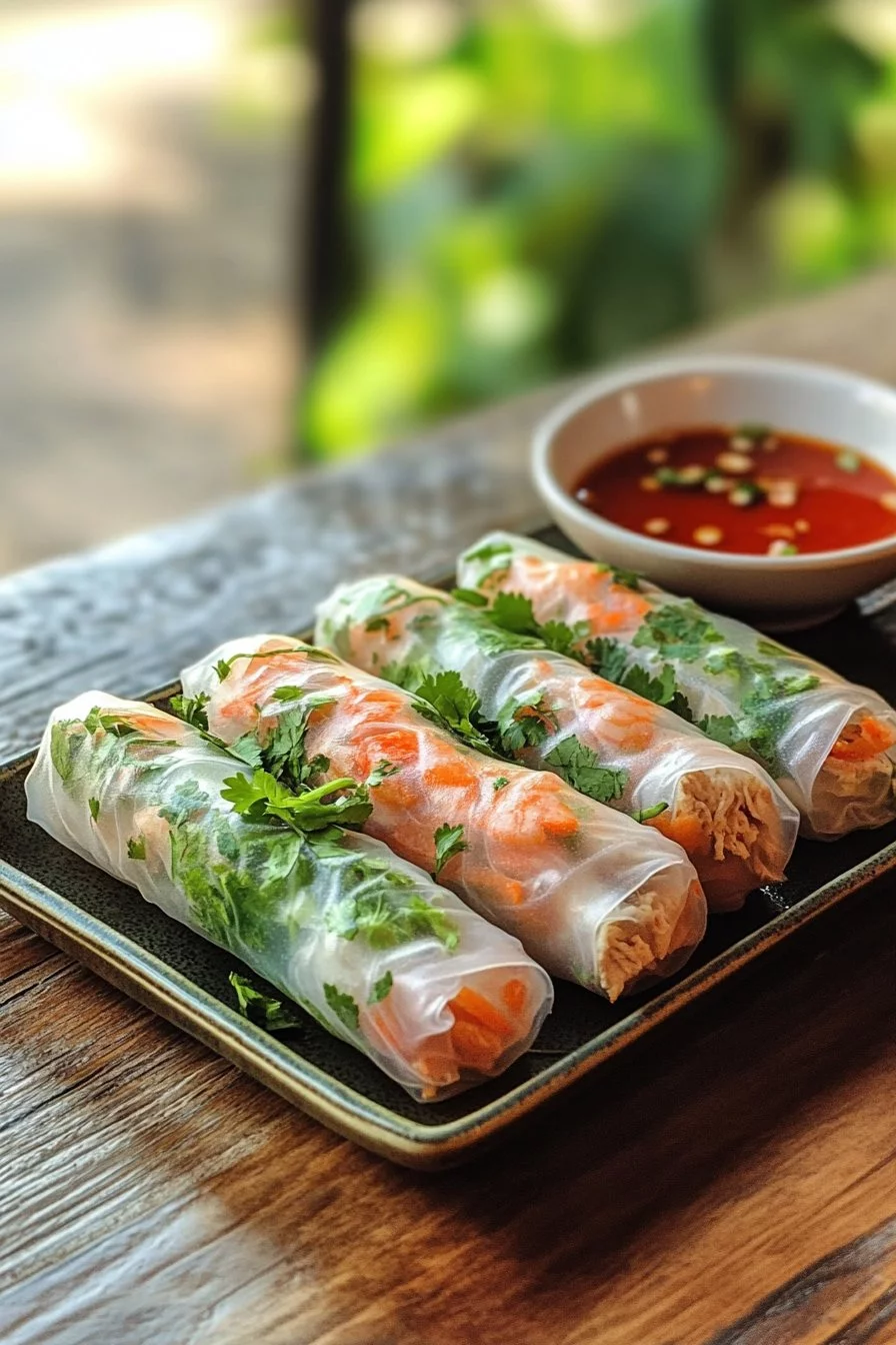 Vietnamese Sommerrollen mit Hähnchen