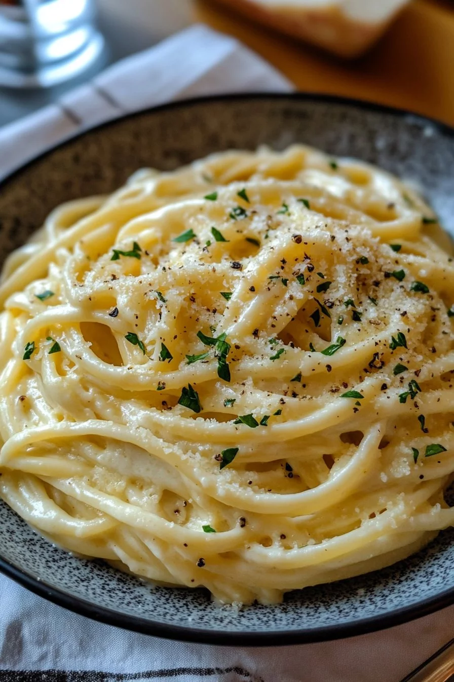 Cremige Pasta mit Knoblauch