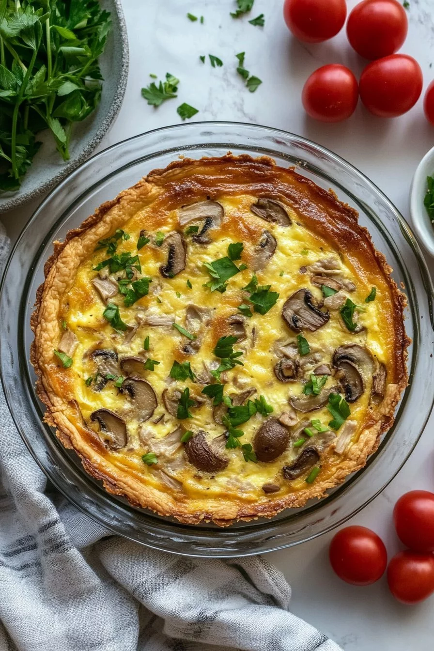 Thunfisch-Pilz-Quiche ohne Teig