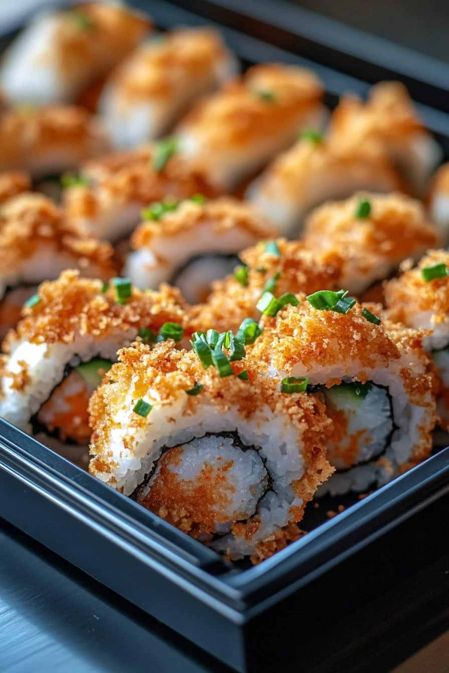 Panierte Sushi mit Garnelen