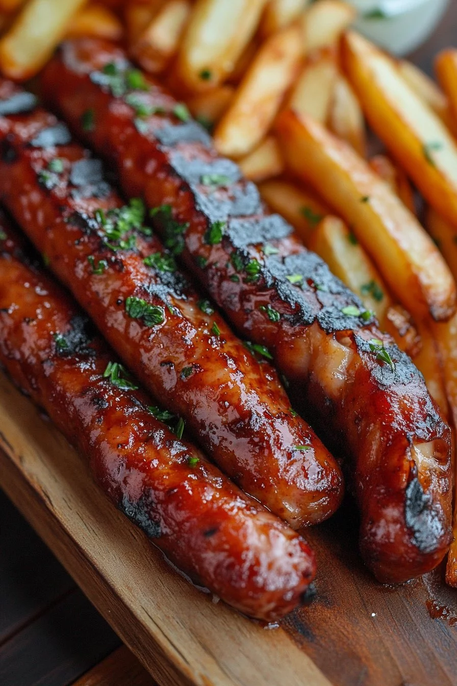 Salchipulpos mit Pommes Frites