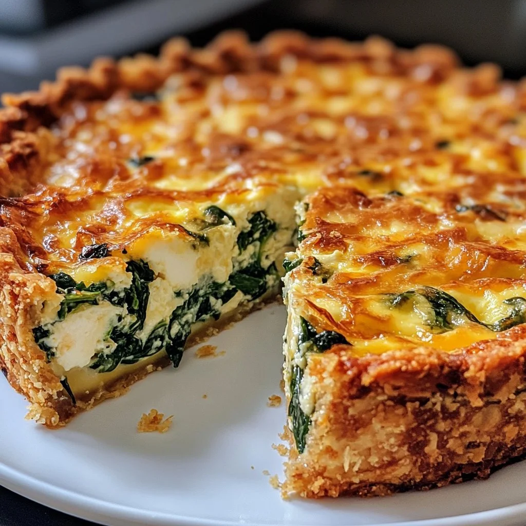 Bester Hashbrown-Quiche mit knuspriger Kruste auf einem Teller serviert