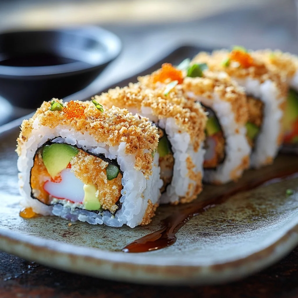 Knusprige Sushi Rolle mit frischen Zutaten und perfekter Zubereitung.