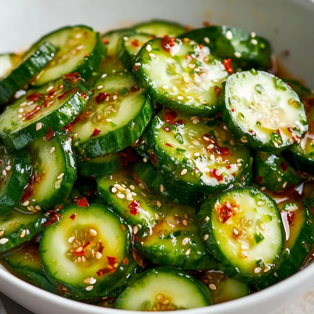 Einfache asiatische Gurkensalat mit frischen Zutaten