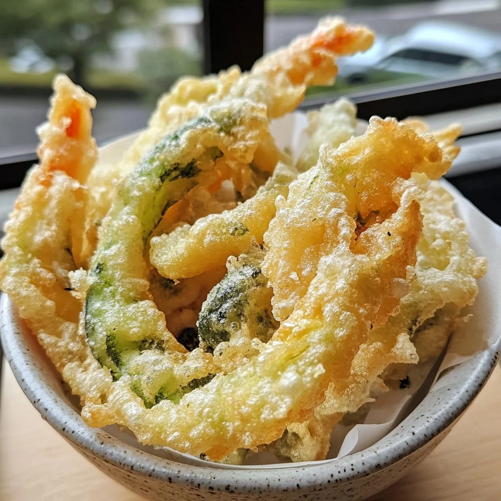 Köstliches Gemüse-Tempura mit buntem Gemüse in knusprigem Teig