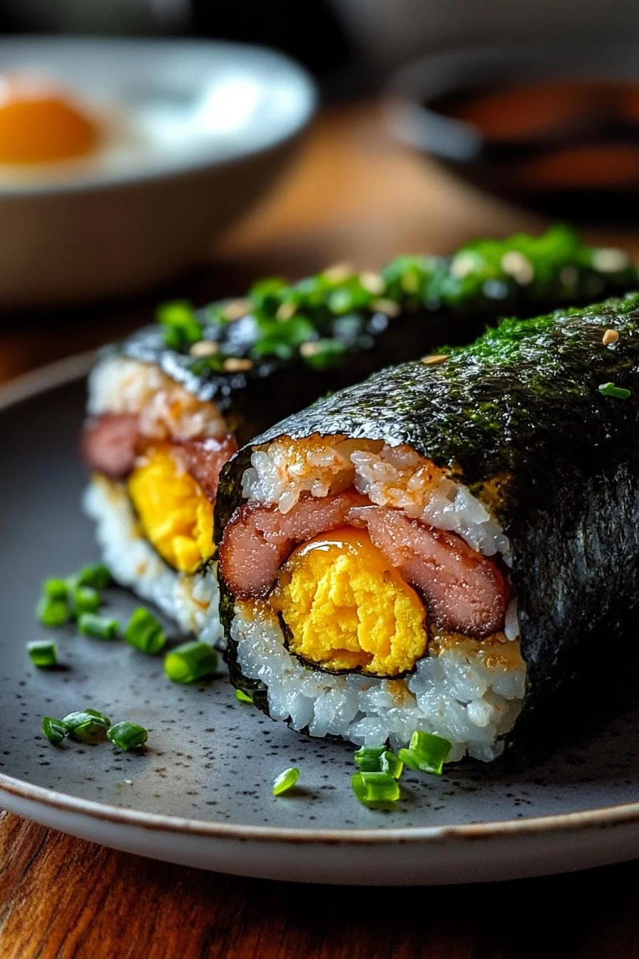 Musubi mit Spam und Ei