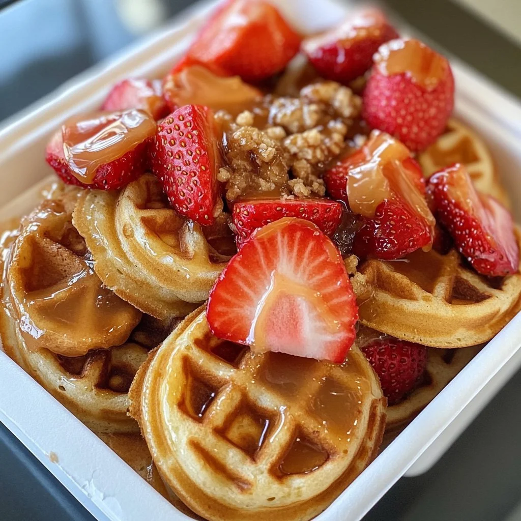 Mini-Hotcakes mit Cajeta auf einem Teller serviert