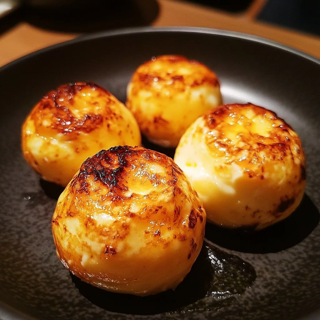 Leckere Ofen-Eier mit Hüttenkäse aus dem Ofen zubereitet.