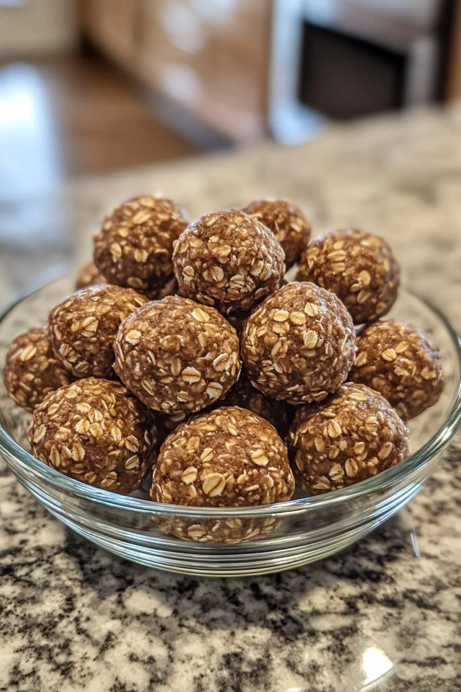 Energieballs aus Hafer und Erdnussbutter