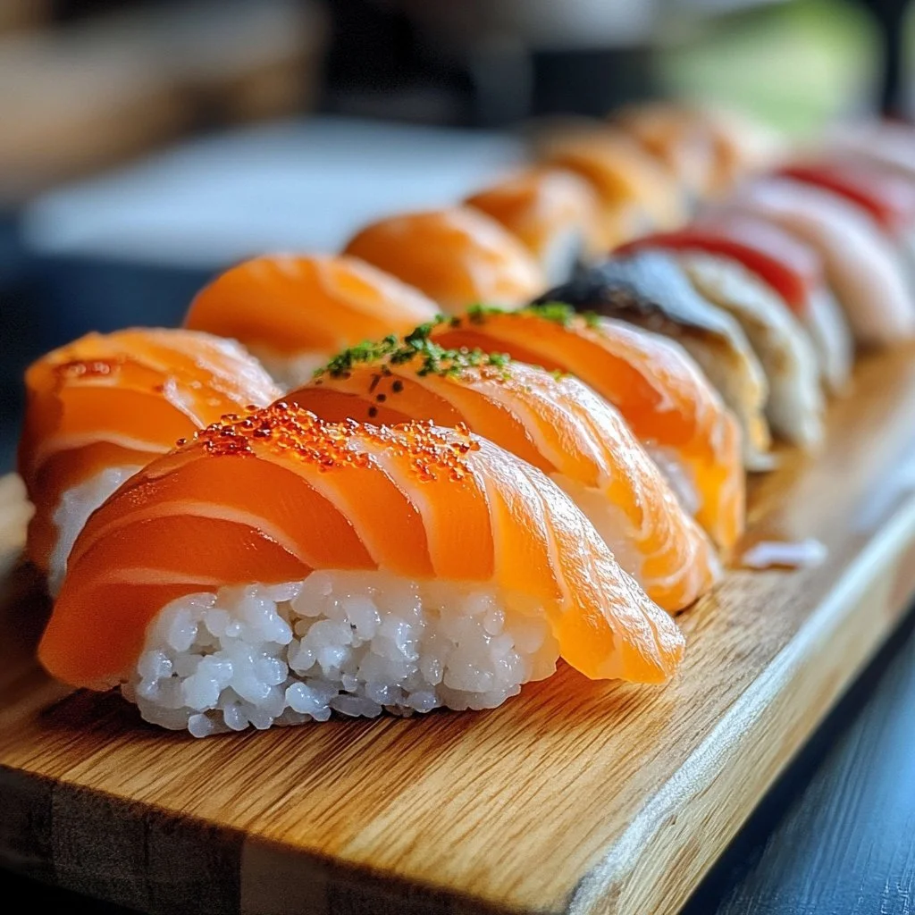 Einfache Sushi-Häppchen auf einem Teller, ideal für Partys und Zusammenkünfte.