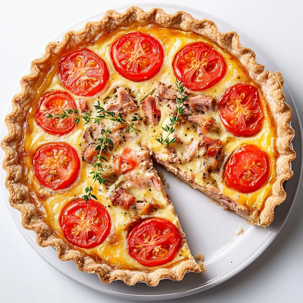 Leckere Thunfischsenf-Tarte aus frischen Zutaten
