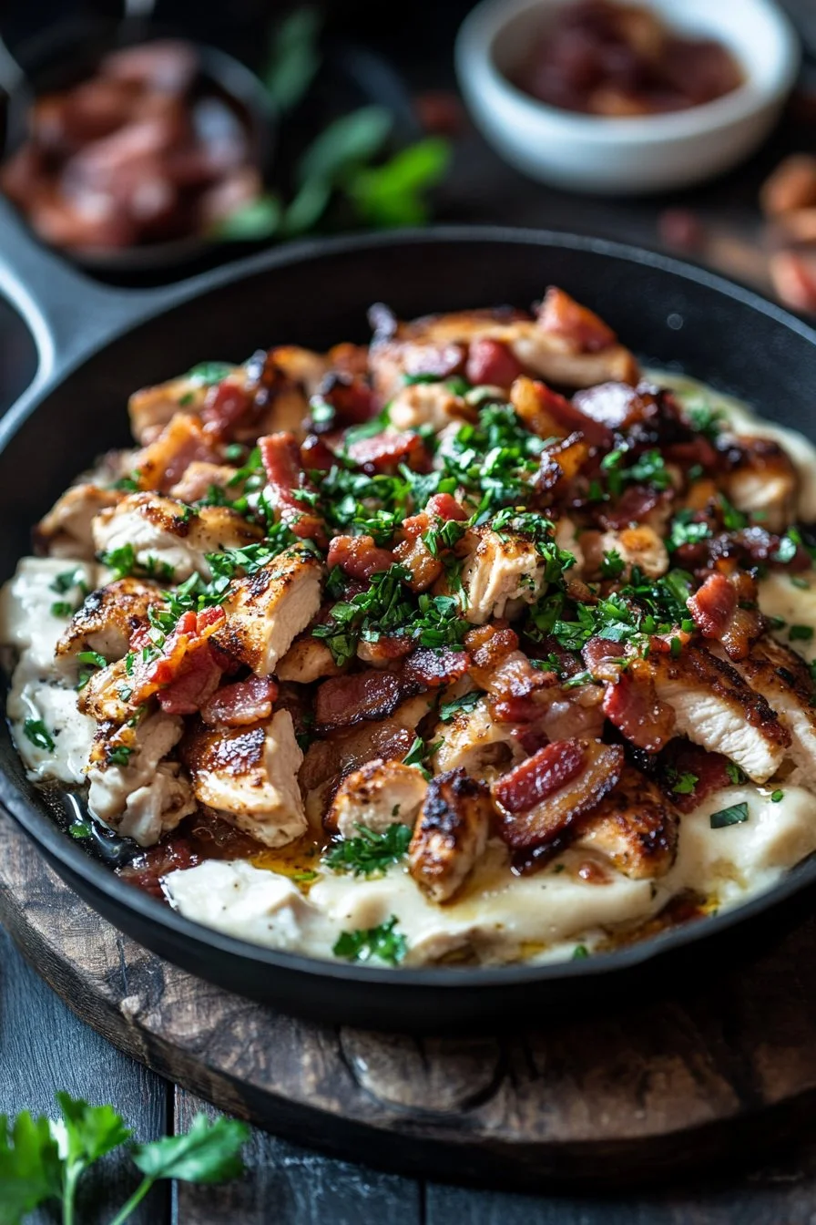 Hühnchenpfanne mit Speck und Ranch