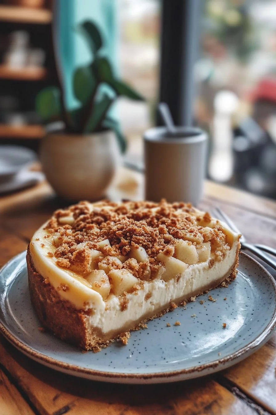 Käsekuchen mit Apfel-Crumble
