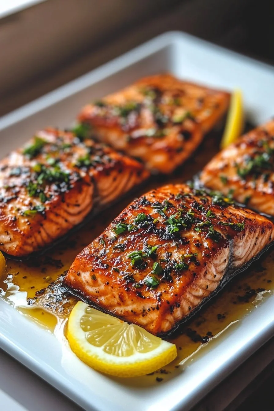 Ofenlachs mit Zitronenbuttersauce