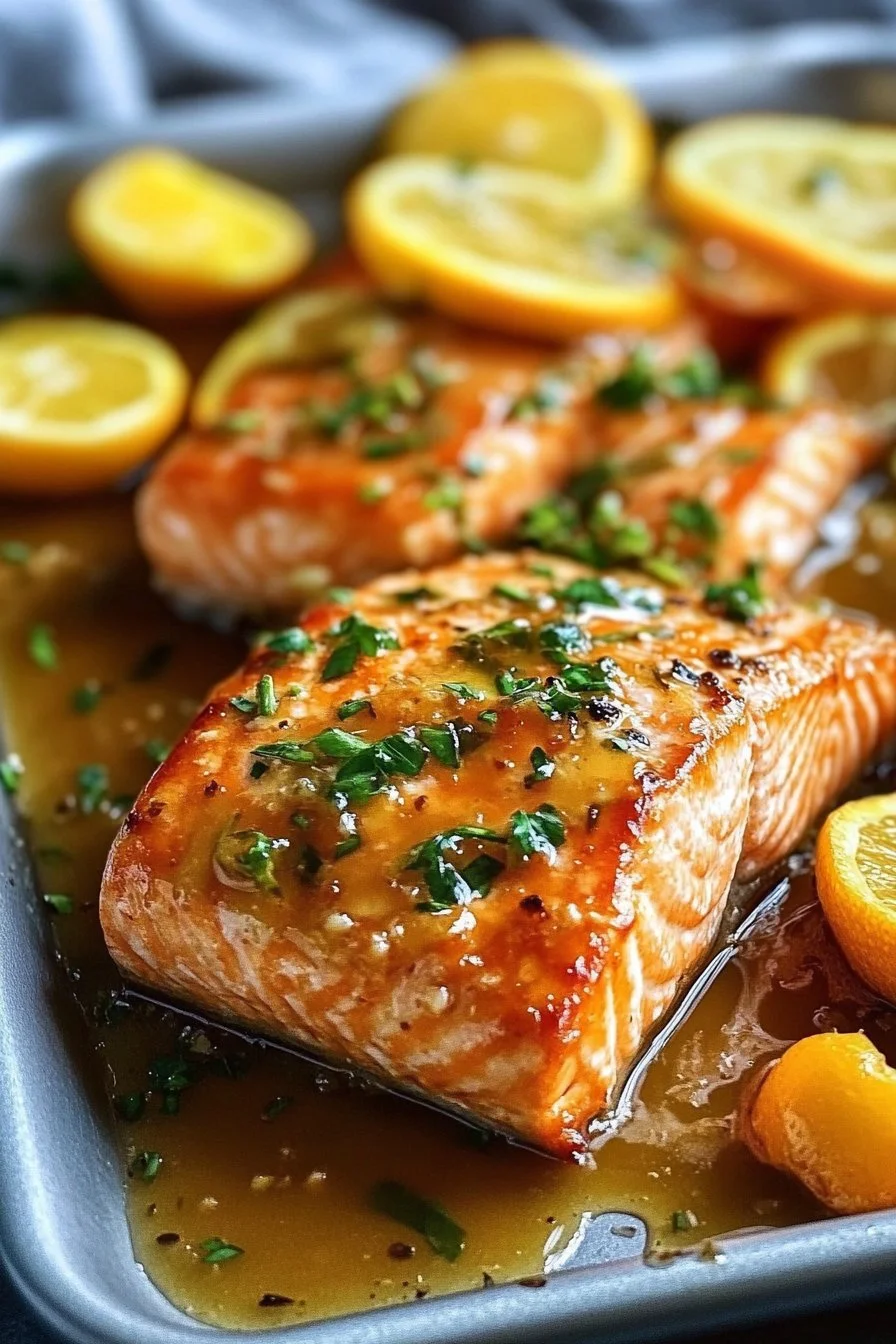 Lachs im Ofen mit Honig-Senf-Glasur
