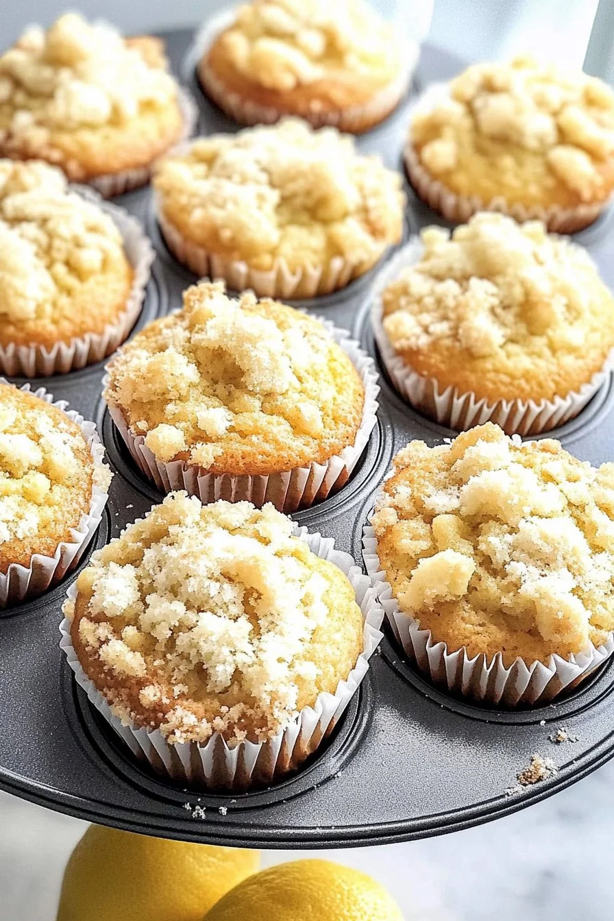 Zitronenmuffins mit Streusel