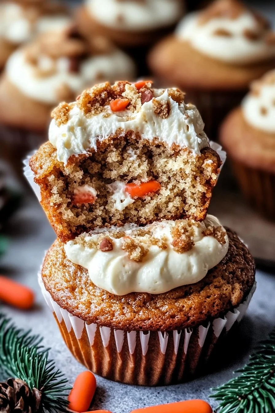 Weihnachtliche Karottenmuffins mit Cheesecake-Füllung