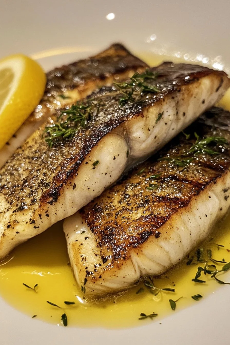 Gegrillter Barramundi mit Zitronenmyrtenbuttersauce