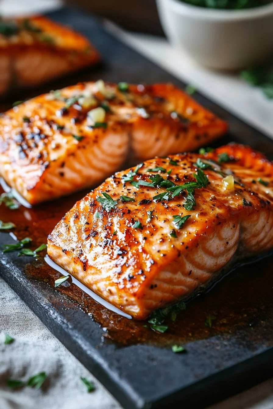 Lachs mit Honig und Knoblauch