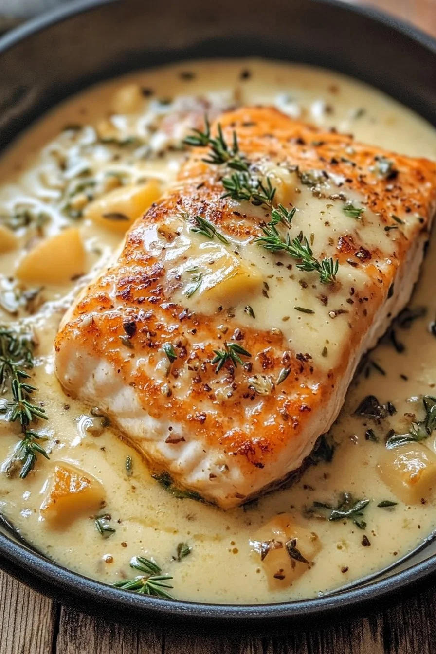 Lachs in cremiger Parmesansoße