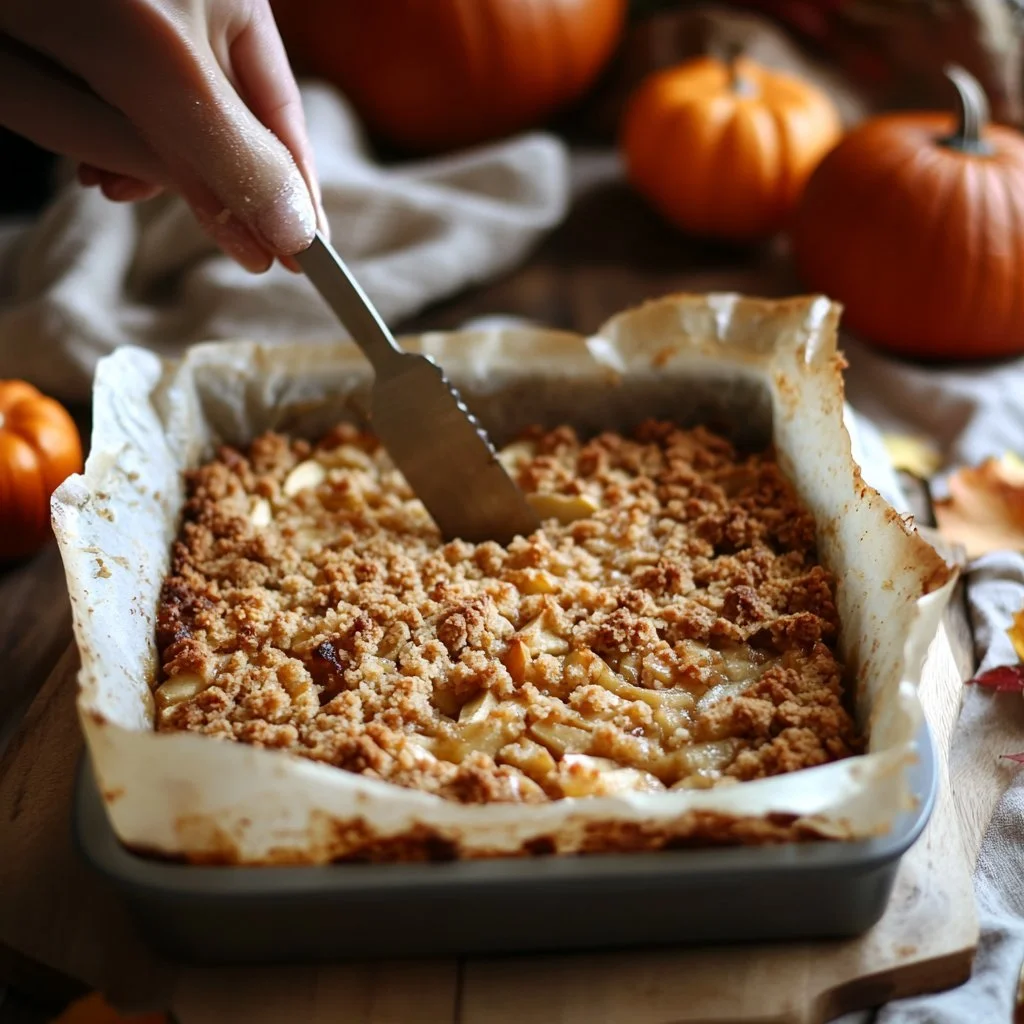 Leckeres Apfel-Crumble mit goldbraunem Topping
