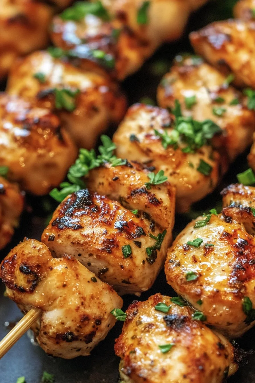 Hähnchenspieße mit Knoblauch und Parmesan