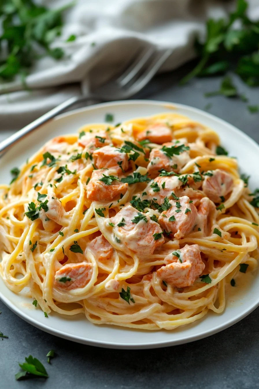 Cremige Pasta mit Lachs
