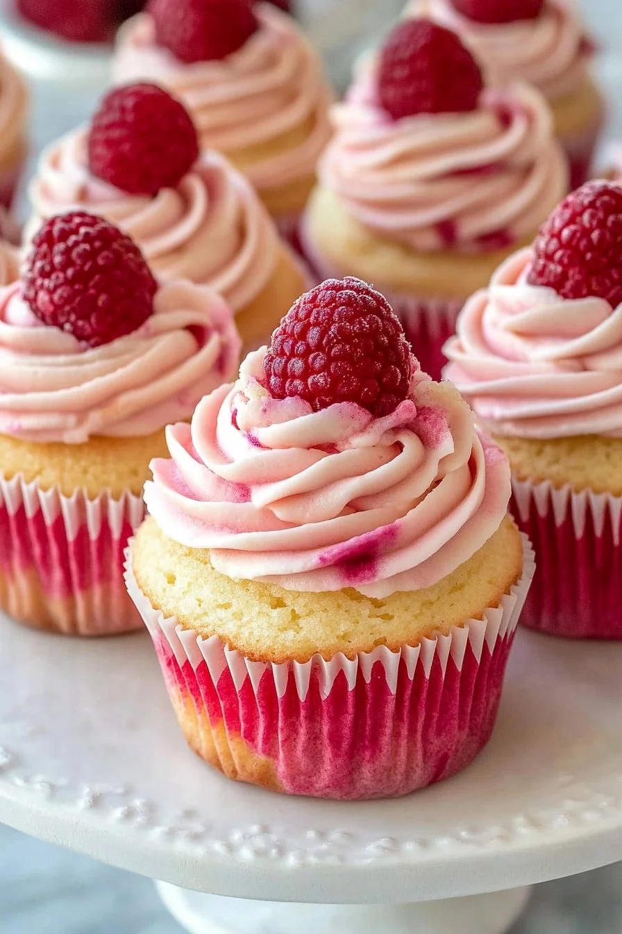 Leckere Himbeer-Wirbel-Cupcakes