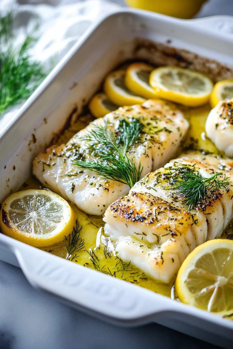 Leckeres Ofen-Bacalao mit Zitronen-Dill-Sauce
