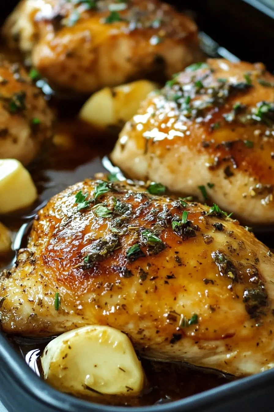 Hähnchenbrustfilets im Ofen mit Butter und Knoblauch