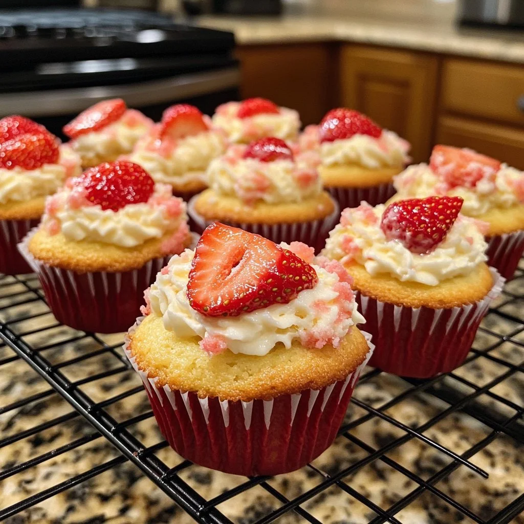 Leckere Erdbeermuffins frisch aus dem Ofen