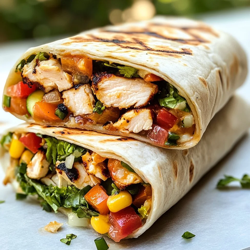 Gegrillter Hähnchenburrito mit Chipotle-Ranch-Dressing auf einem Teller