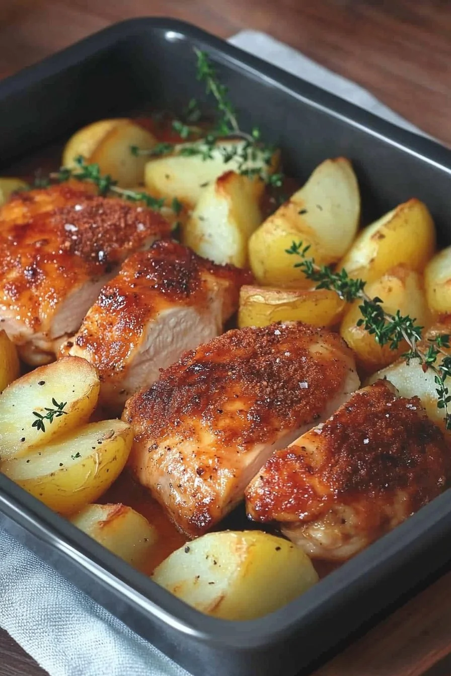 Hühnchen mit Ofenkartoffeln