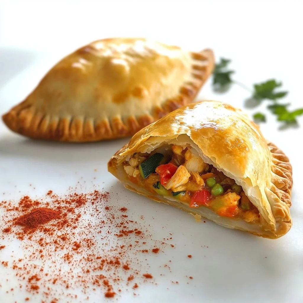 Leckere Hähnchen-Empanadas auf einem Teller serviert