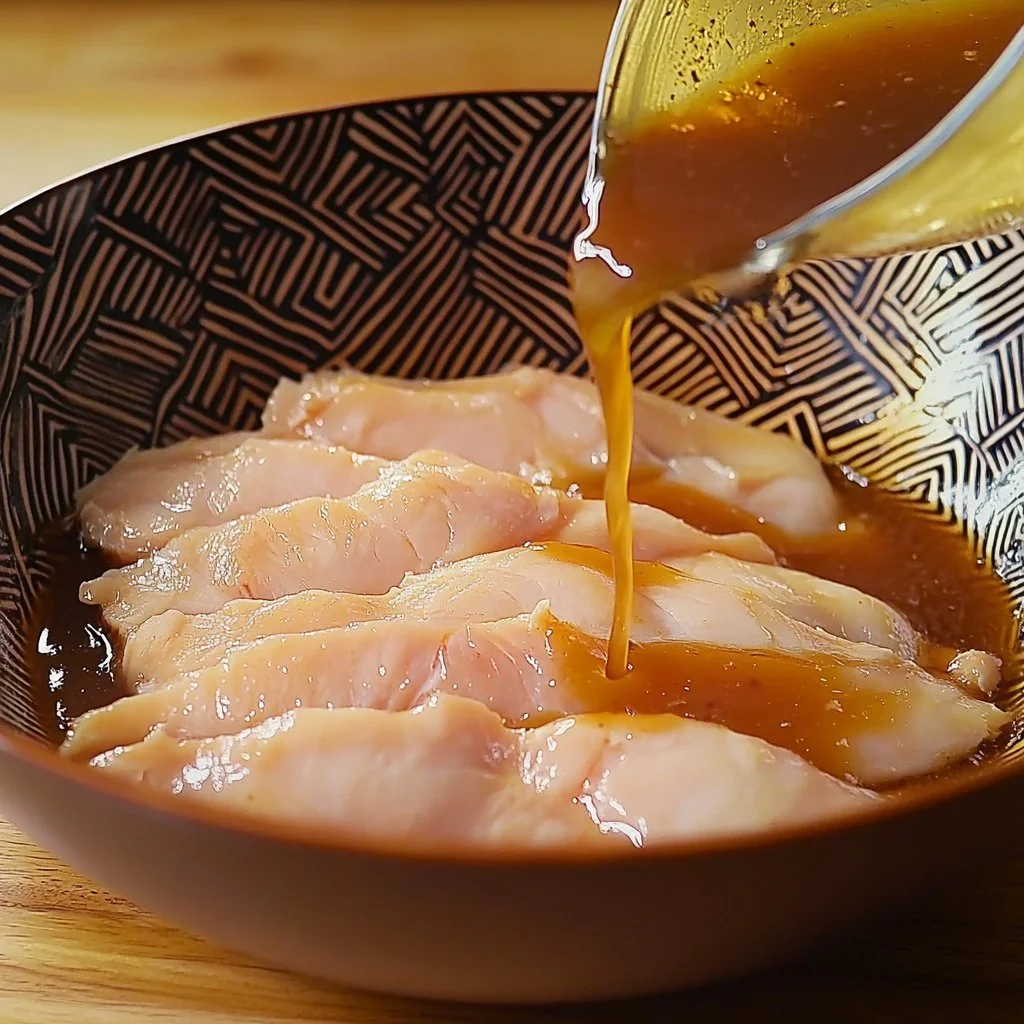 Hähnchen mit Bier zubereitet in einer Pfanne mit Gewürzen