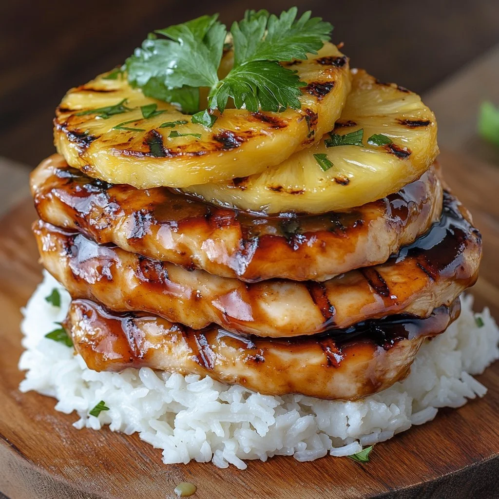 Leckeres Huli Huli Chicken auf dem Grill in hawaiianischem Stil