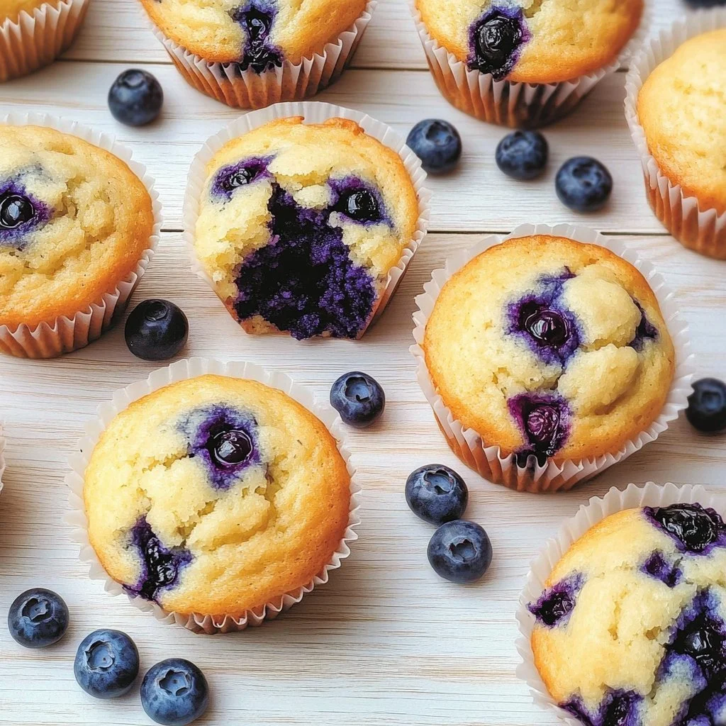 Heidelbeermuffins frisch gebacken auf einem Teller angerichtet