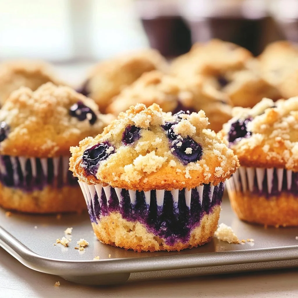 Saftige Heidelbeermuffins auf einem Teller serviert