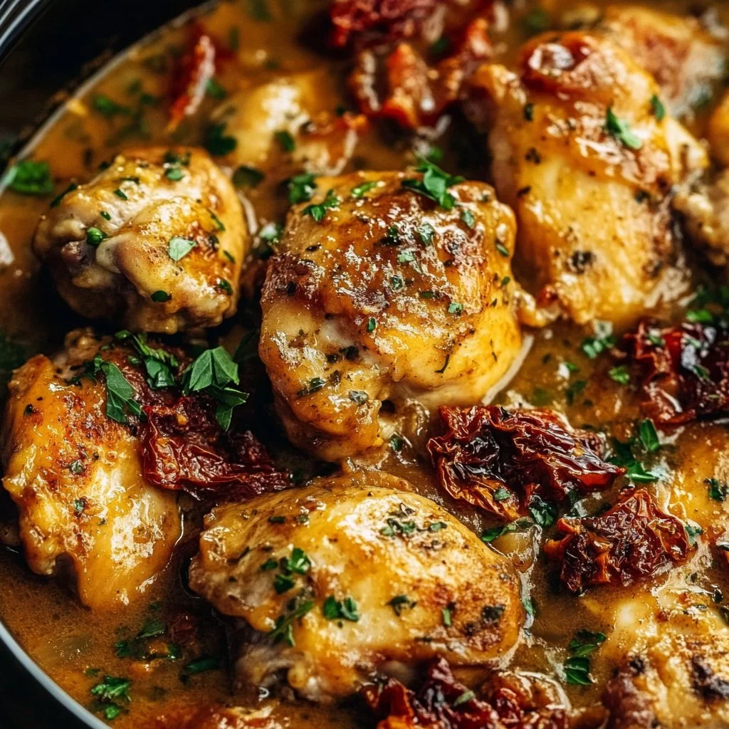 Hühnchen-Gericht im Slow Cooker zubereitet