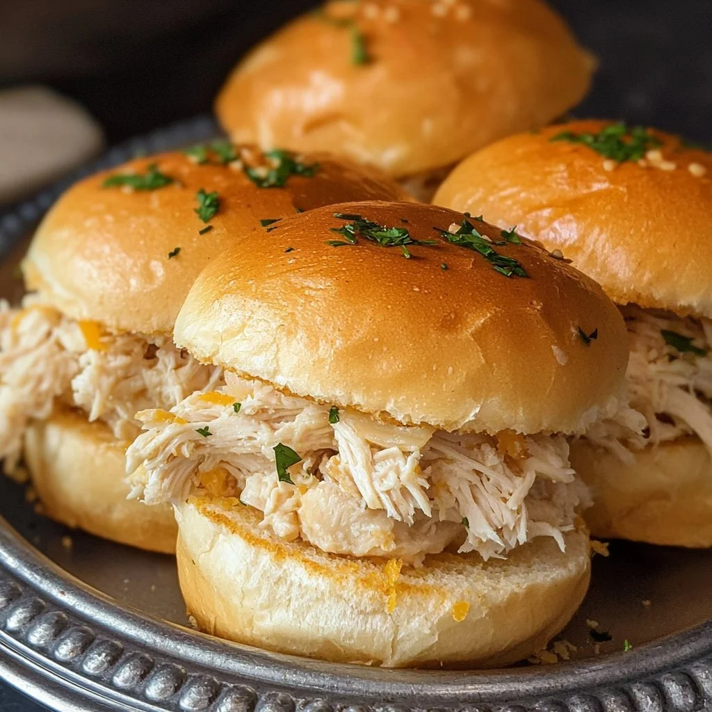 Verschiedene Hühnchen-Sandwiches auf einem Tisch für Feste