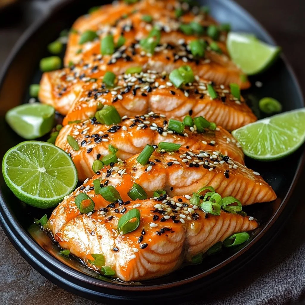 Zarte Bang Bang Lachs-Platte, schnell in 25 Minuten zubereitet.