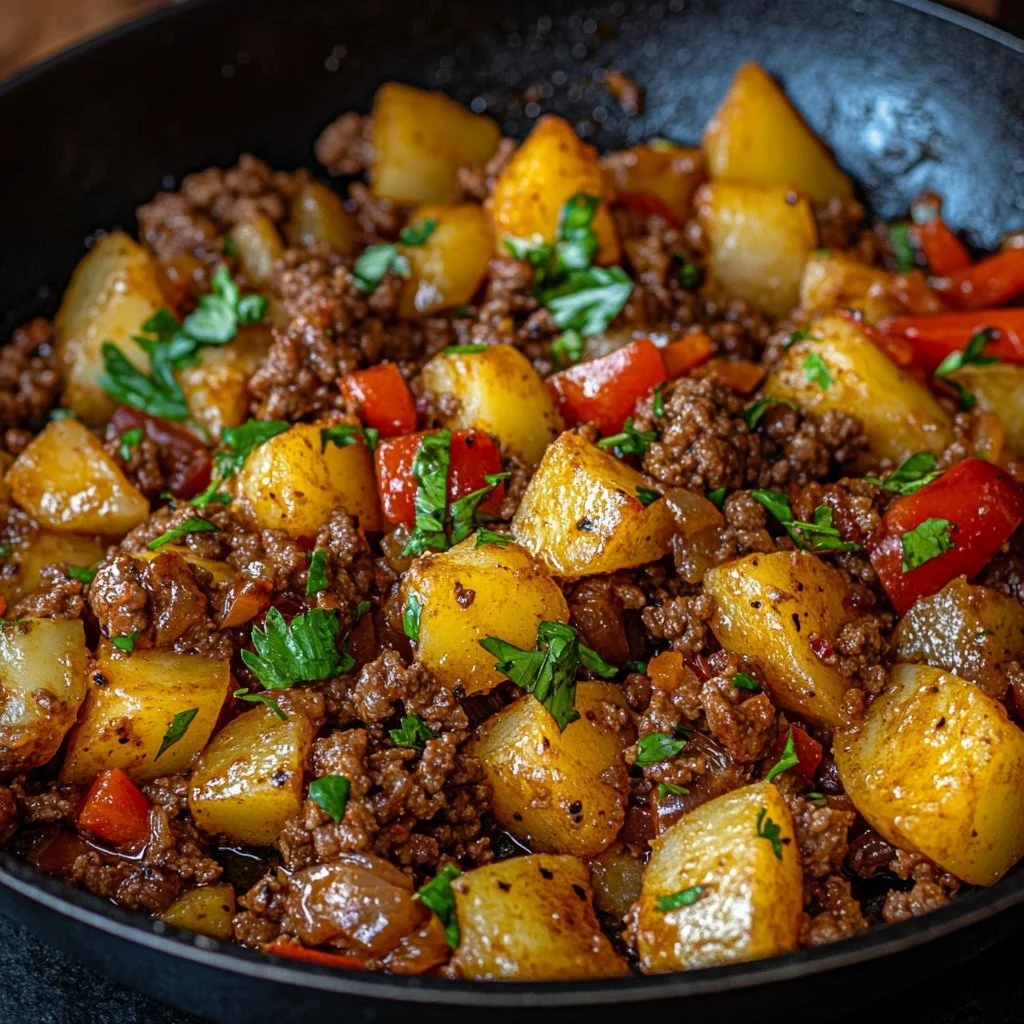 Rezept für Mexikanische Rinderhackfleischpfanne mit Kartoffeln