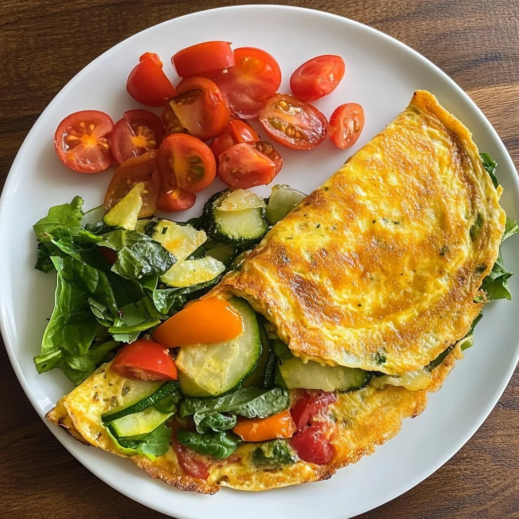 Nährstoffreiche Gemüsetortilla mit frischen Gemüsezutaten