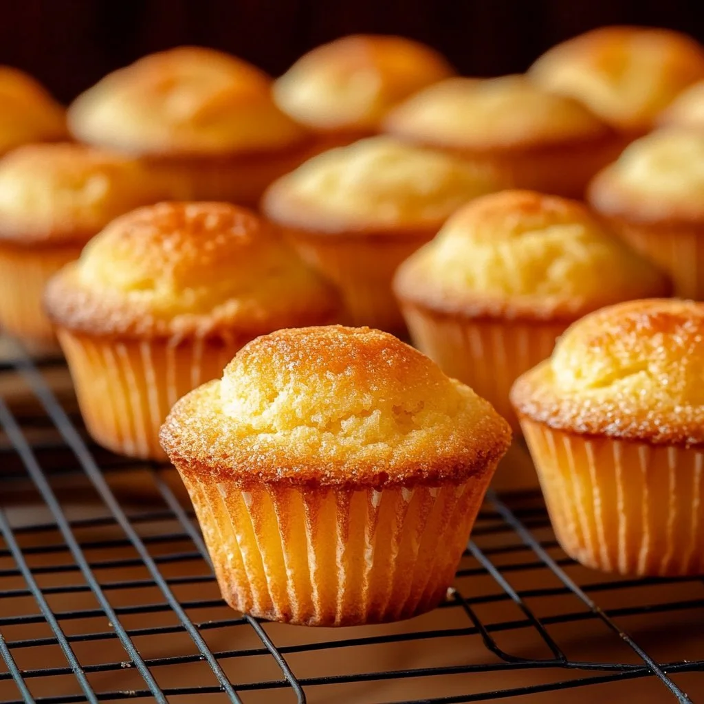 Leckere Orangen-Schaum-Muffins frisch aus dem Ofen, perfekt zum Genießen.