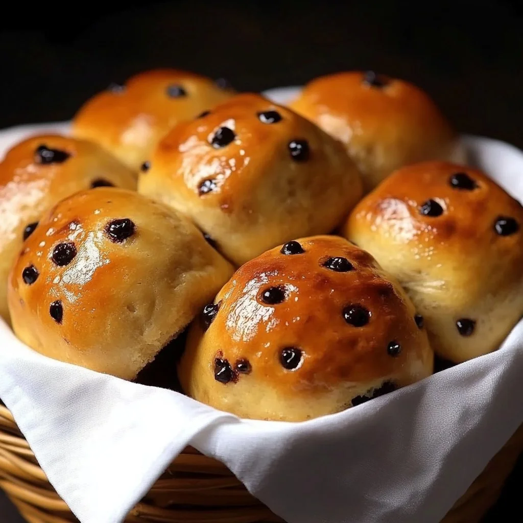 Pangoccioli: frisch gebackene Schokoladenbrötchen auf einem Teller