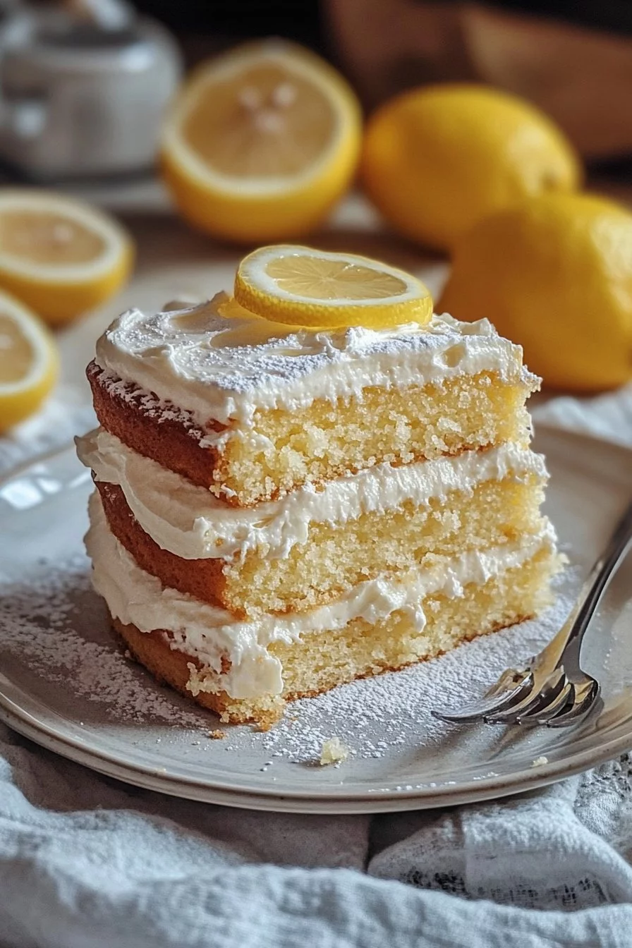 Biskuit- und Zitronencreme-Dessert