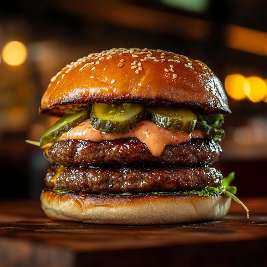 Leckere Smash-Burger auf dem Grill, perfekt zubereitet mit frischen Zutaten.