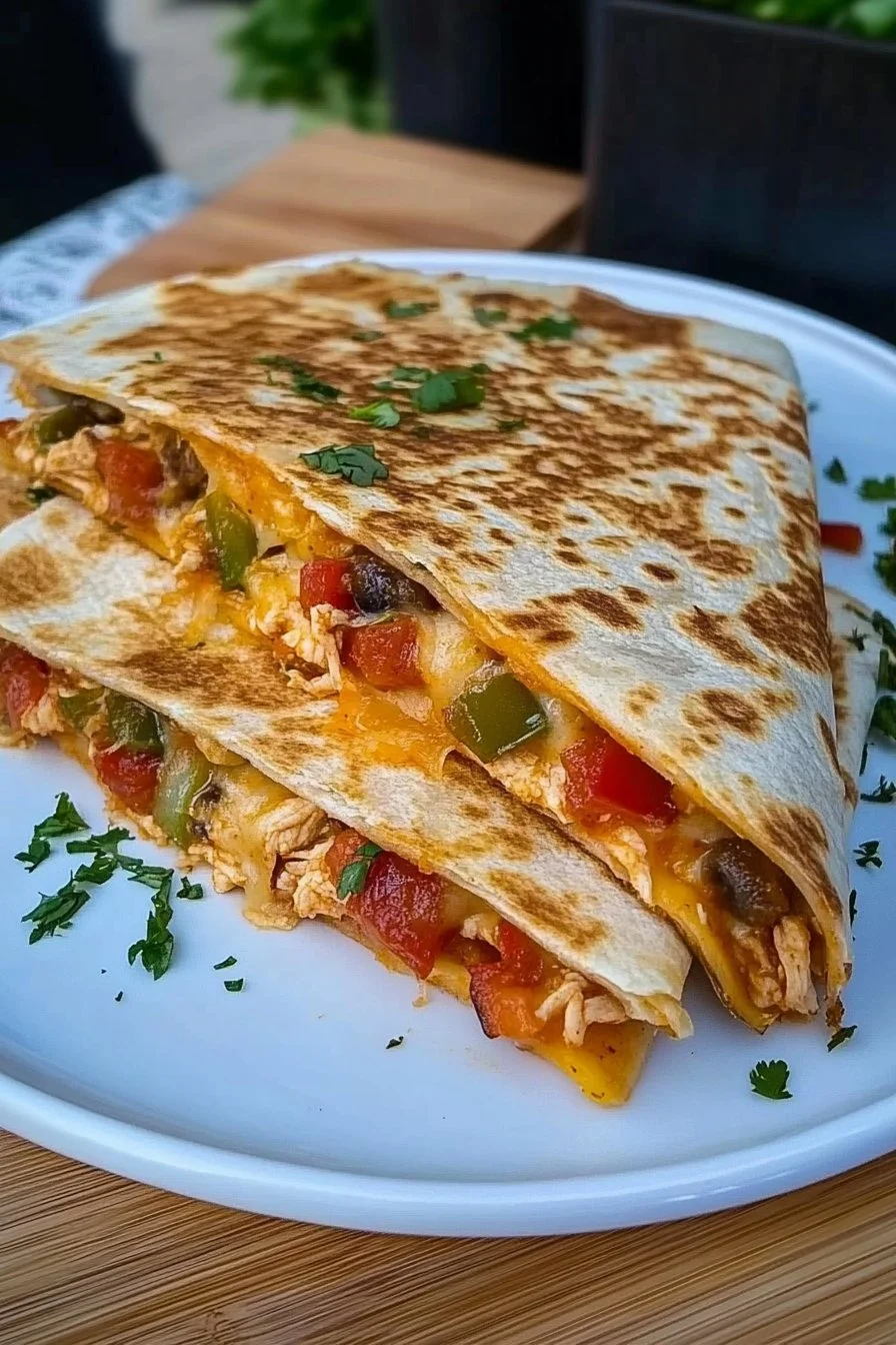 Fajita-Quesadillas mit Hähnchen